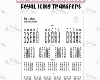 Birthday Candles Royal Icing Transfers