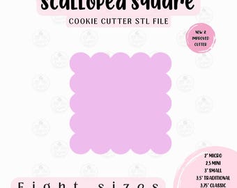 Scalloped Square Cookie Cutter STL File