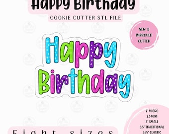Archivo STL de cortador de galletas de feliz cumpleaños