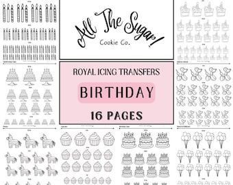 Birthday Royal Icing Transfers