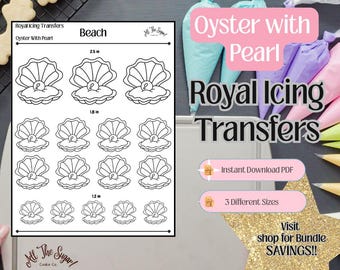 Oyster met Pearl Royal Icing-transfers
