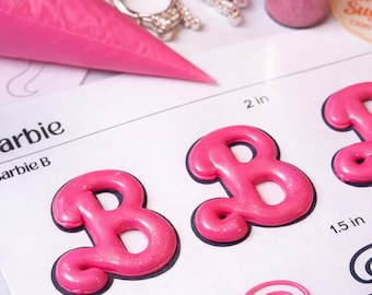 Barbie B Royal Icing Transfer Template