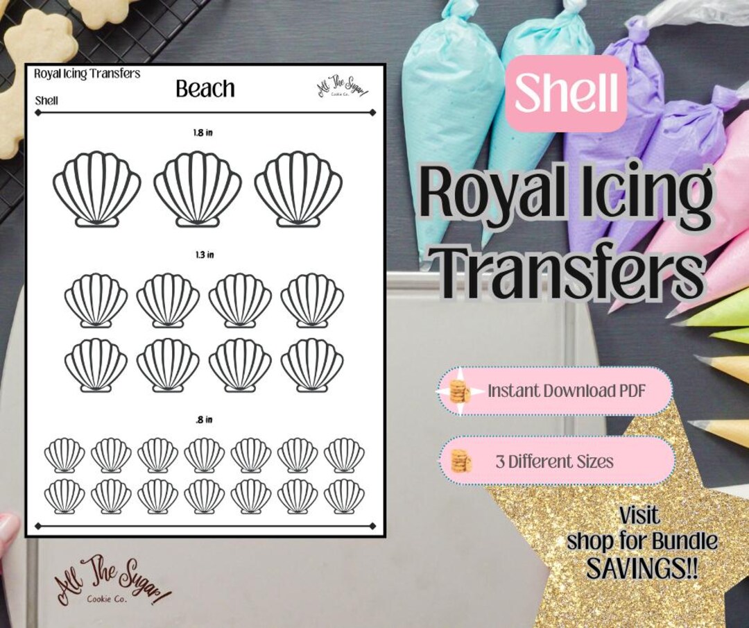 Shell Royal Icing Transfers - Etsy