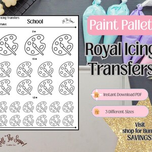 Paint Pallet Royal Icing Transfers