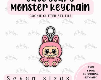 Schattig eng monster sleutelhanger STL Cookie Cutter-bestand