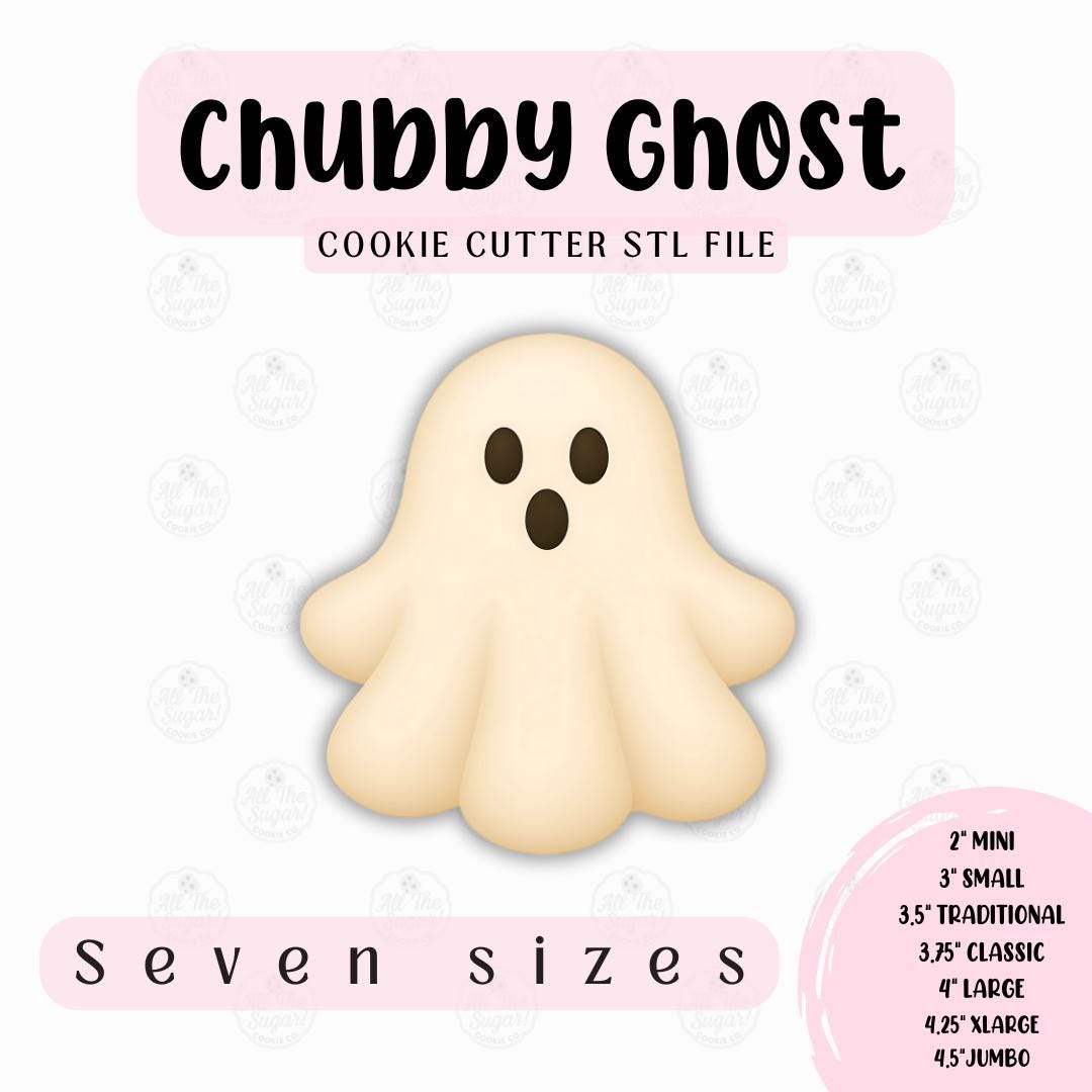 Chubby Ghost STL Cookie Cutter File - Etsy