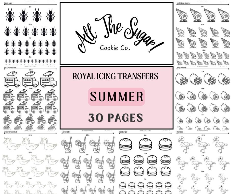 Summer Royal Icing Transfers