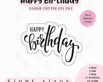 Archivo STL de cortador de galletas de feliz cumpleaños