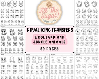 Jungle and Woodland Animals Royal Icing Transfers