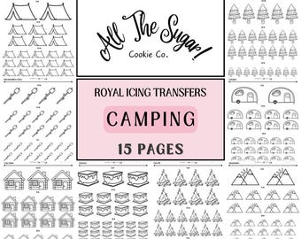 Camping Royal Icing Transfers
