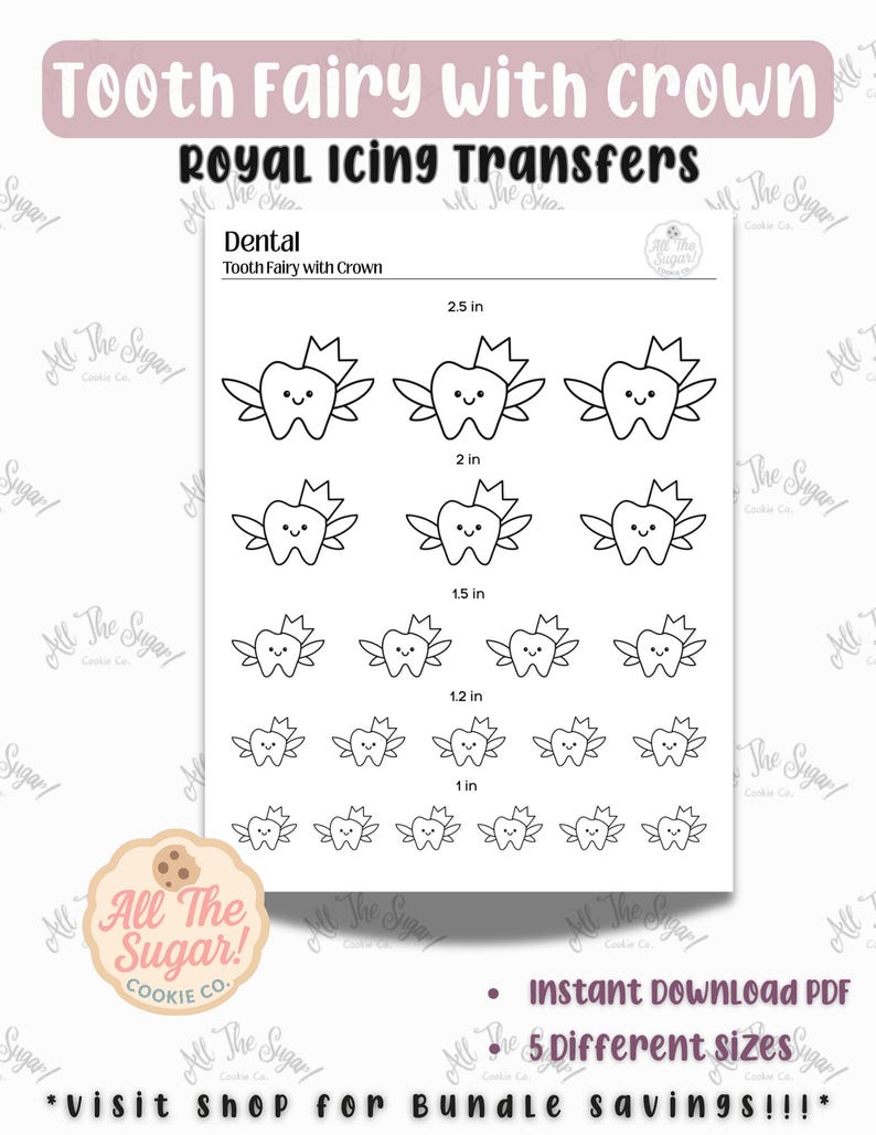 Tooth Fairy Royal Icing Transfer - Etsy