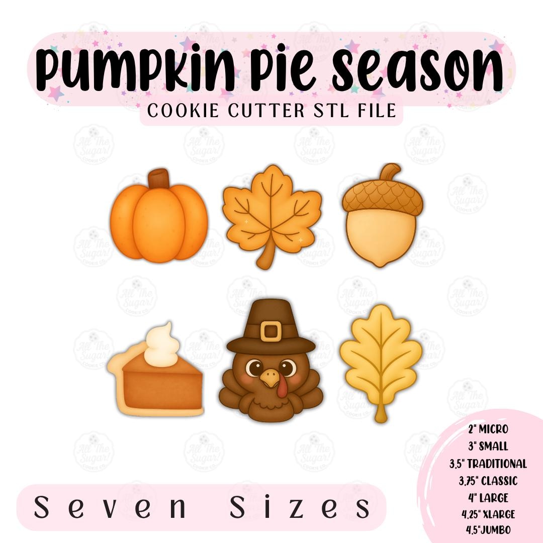 Fall Thanksgiving Cookie Cutter STL Files: Pumpkin, Turkey, Maple Leaf ...