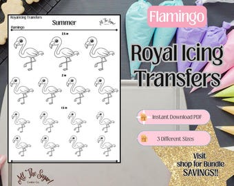 Flamingo Royal Icing-transfers