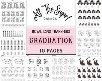Graduation Royal Icing Transfers