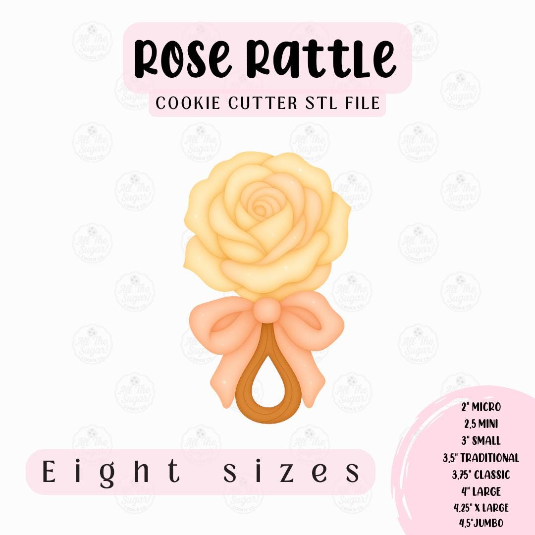 Rose Rattle Baby Rattle STL File Cookie Cutter | Rose Rattle - Etsy Canada