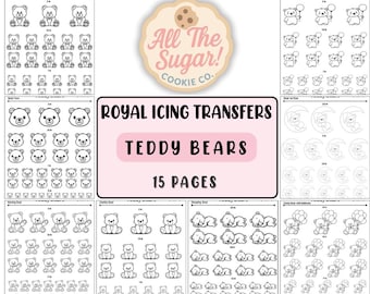 Teddy Bear Royal Icing Transfers