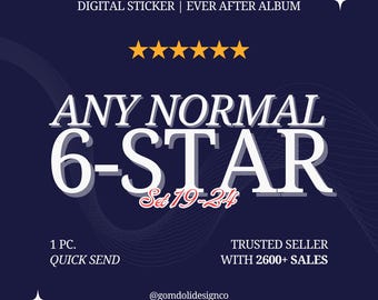 Pegatina digital MOGO / 6 estrellas normal (1 unidad)