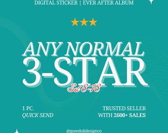 MOGO / Pegatina digital normal de 3 estrellas (1 unidad)