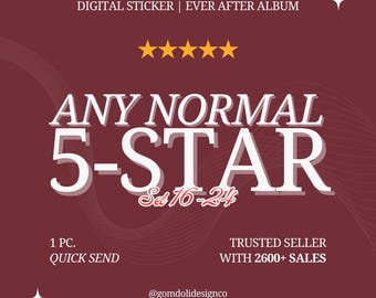 MOGO / Pegatina digital normal de 5 estrellas (1 unidad)