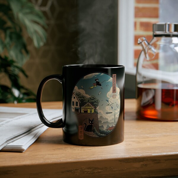 Kiki's Delivery Service Black Mug 11oz