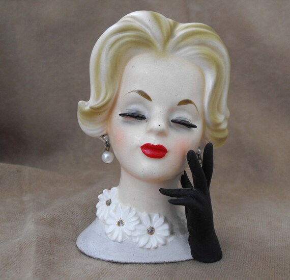 Vintage Head Vase Napco C6427 SIGNED NUMBERED with Pearl Etsy