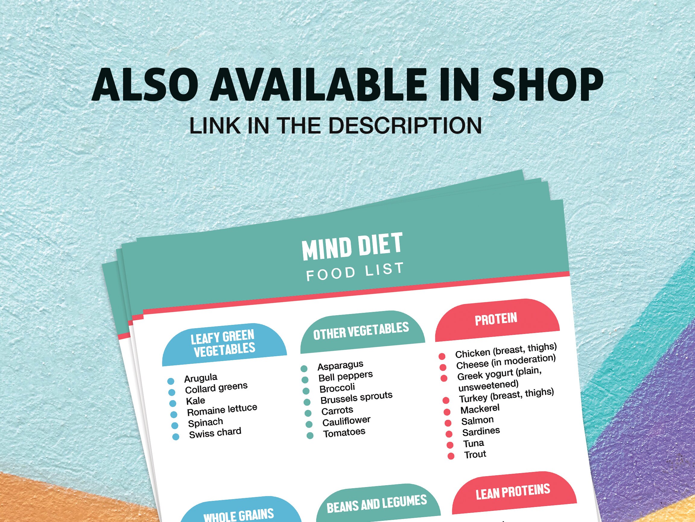 MIND Diet Food Chat, MIND Diet Downloadable Food Guide, Meal Plan ...
