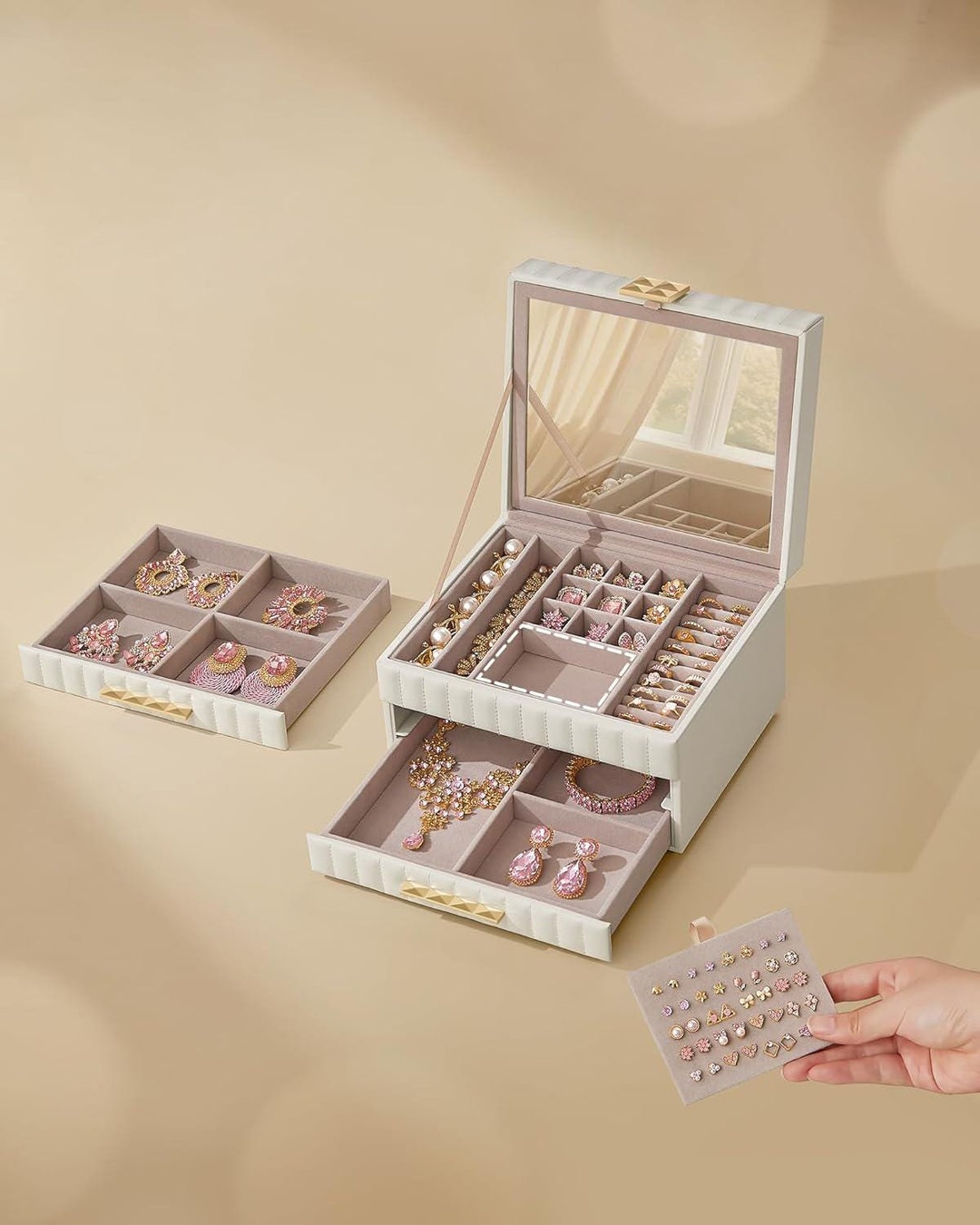 Leah 2 Tier Jewelry Box - 3 Colors