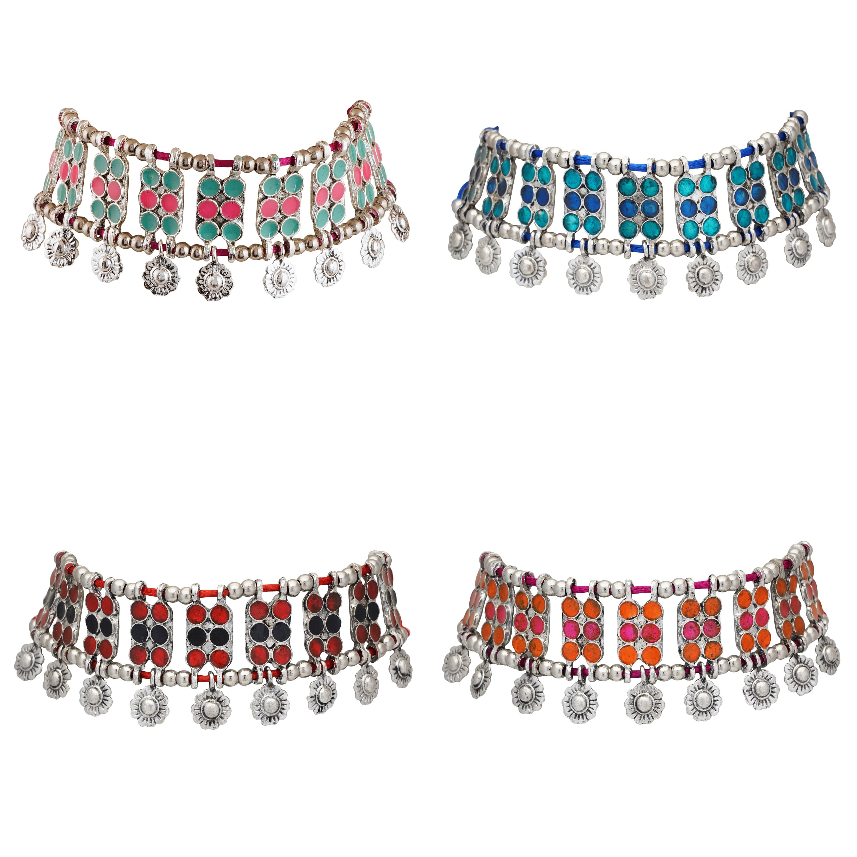 Jwellmart Indian Bollywood tribal oxydé Afghani Déclaration Choker Collier Set Jwellmart Indian Bollywood tribal oxydé Afghani Déclaration Choker Collier Set