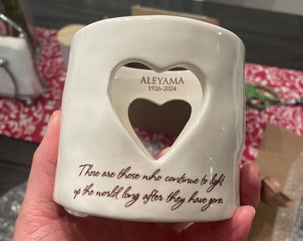 Personalized Sympathy Heart Candle