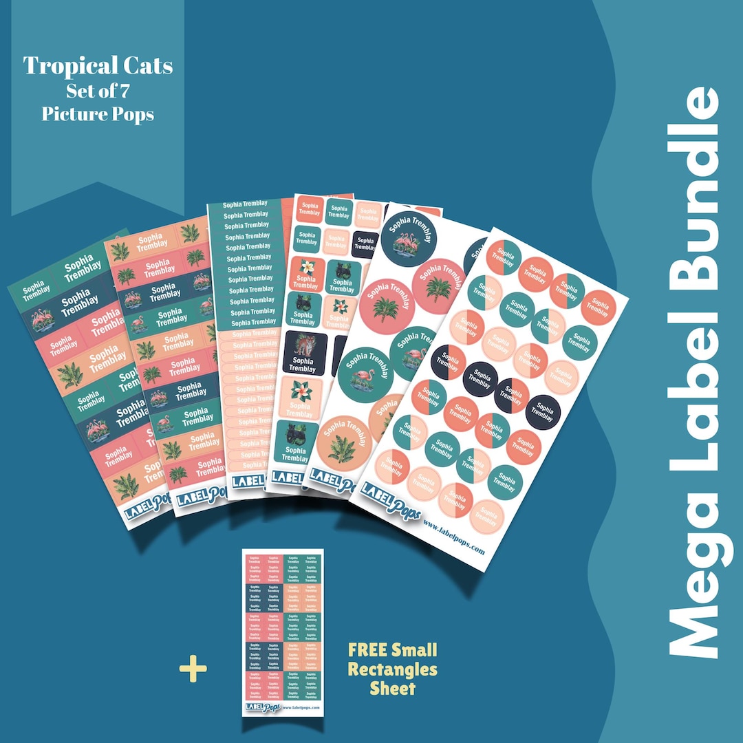 Mega Label Bundle Tropical Cats With/without Pictures - Etsy