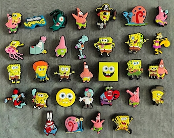 Spongebob Squarepants Croc Charms Decorations Cartoon Sponge Shoe Clips