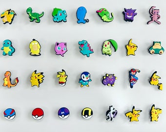 1 set 28 stuks Pokémon Croc Charms, Pikachu Cartoon Croc Charms, Schoenenaccessoires, Grappige Croc Charms