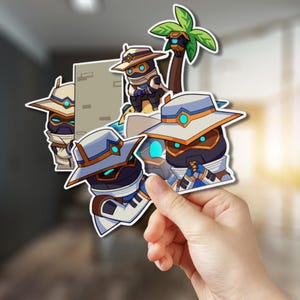 Adesivo de vinil fofo e resistente à água para VALORANT CYPHER | Adesivos para laptop e garrafa de água para jogos | Produtos principais da Cypher | Presentes para jogadores