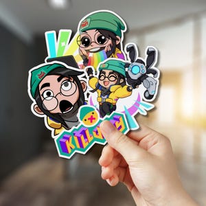 Adesivos de vinil fofos e resistentes à água VALORANT KILLJOY | Adesivos para laptop e garrafa de água para jogos | Produtos principais Killjoy | Presentes para jogadores