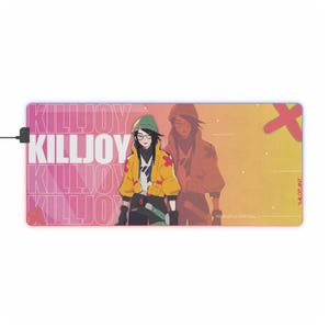 Personalized LED Gaming Mouse Pad, Valorant Killjoy, Valorant Merch, Gamer PC Desk Decor, Gifts For Him, Gifts for Her, Gifts For Gamers