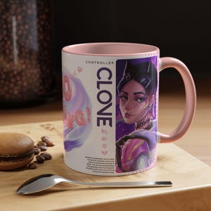 VALORANT CLOVE Coffee Mug 11oz | Cute Coffee Cup | Gift For Gamers | Clove Main Merch | Printed Ceramic Mug | 11oz Accent Color Mug