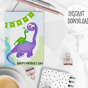 Precious Mother&#39;s Day Template, Dinosaur Mother&#39;s Day Card, Mother&#39;s Day Printable