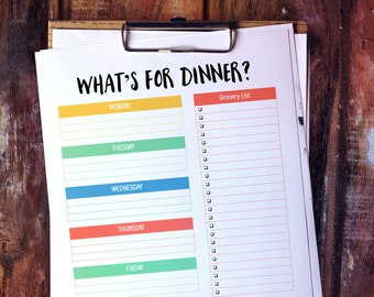 Easy Weekly Meal Planner, Includes a Bonus Recipe Printable, Meal Printable, Meal Planning