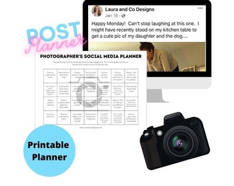Photographer Social Media, Photographer Planner, Social Media Prompts for Photographers, Photographer Content Calendar