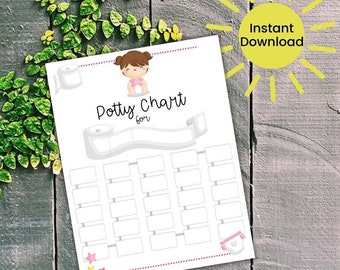 Girl Potty Training Chart, Toilet Training Chart, Potty Training Printable, Instant Download