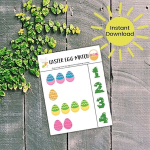 Easter Egg Number Match, Preschool Easter Math Game