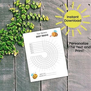 Monthly Habit Tracker, Habit Tracking Printable, Habit Tracker Bullet Journal, Goal Planner Personalize it!