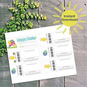 Easter Coupons for Kids, Easter Printable Coupon Book, Easter egg Fillers, Digital Coupons Editable