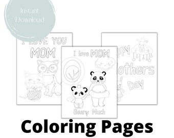 Mother's Day Coloring Pages, Mother's Day Gift, Coloring Page for Kids
