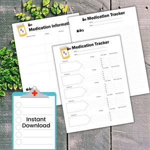 Medicine Tracker Log: Medication Dosage, Notes (Printable PDF)