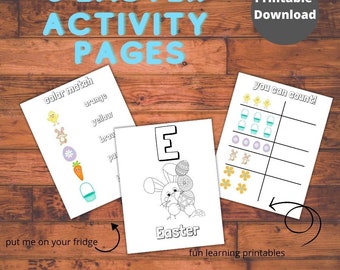 Easter Activity Pages for Kids, Easter Party Activity, Easter Printable, Kids Coloring Page, Instant Download PDF