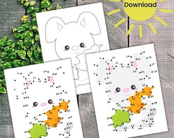 Easter Bunny Dot to Dot Printable, Kids Easter Activity, Easter Bunny Coloring Page