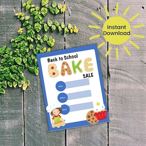 Back to School Bake Sale Template, Bake Sale Flyer