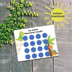 Dinosaur Potty Training Chart, Potty Chart for Boys, Potty training sticker chart, Toddler Potty Chart, Printable Kids Chart