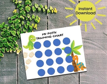 Dinosaur Potty Training Chart, Potty Chart for Boys, Potty training sticker chart, Toddler Potty Chart, Printable Kids Chart